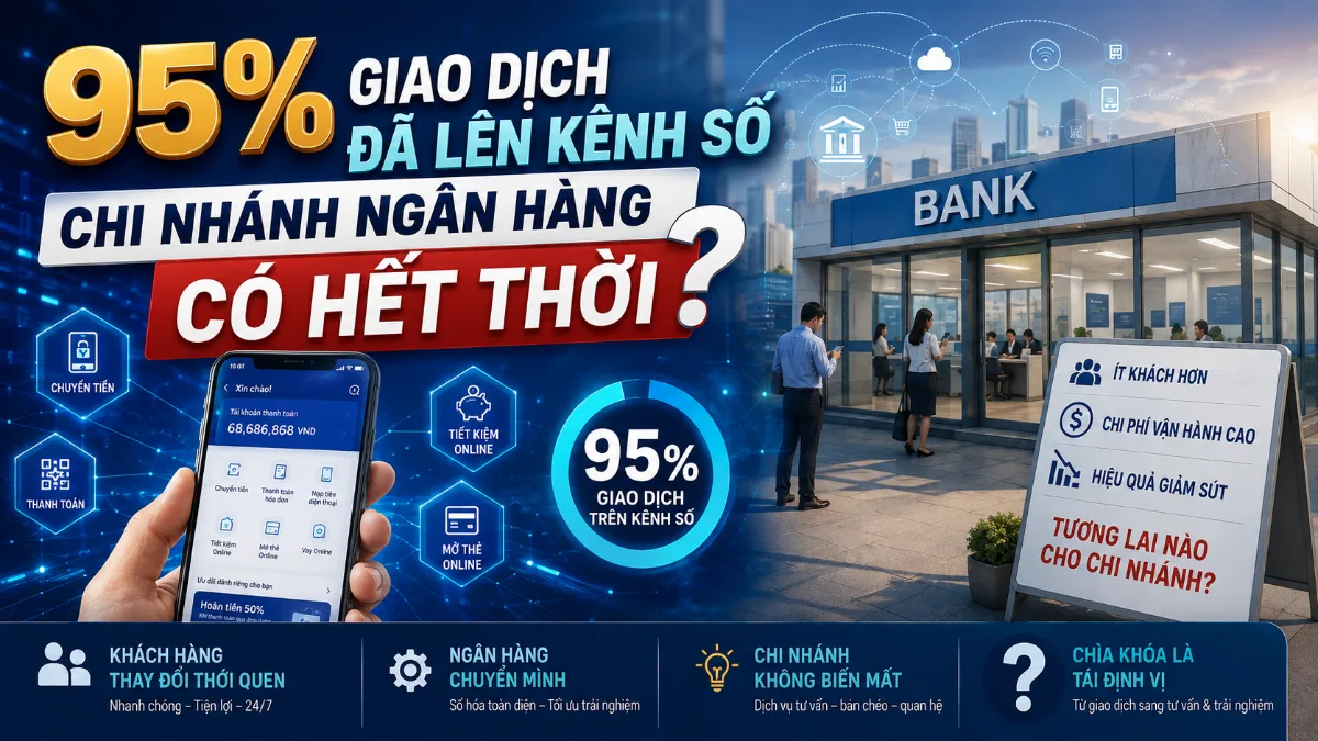 95% giao dịch đã lên kênh số: Chi nhánh ngân hàng có hết thời?