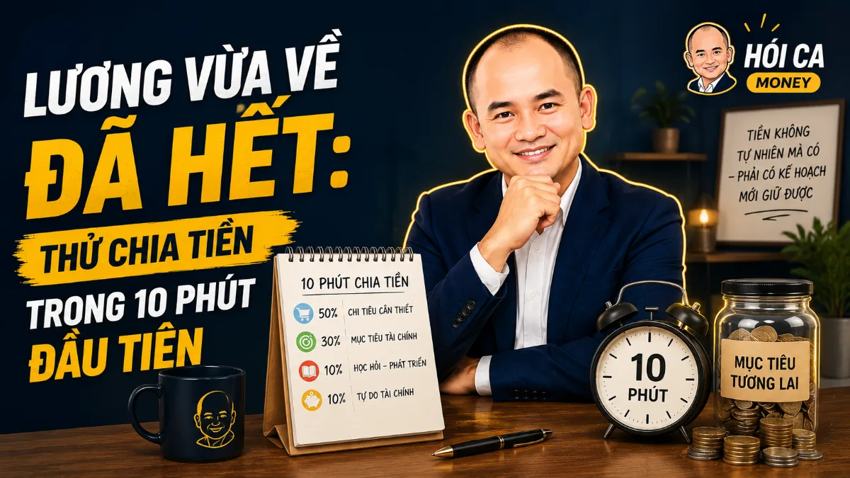 Lương vừa về đã hết: Thử chia tiền trong 10 phút đầu tiên
