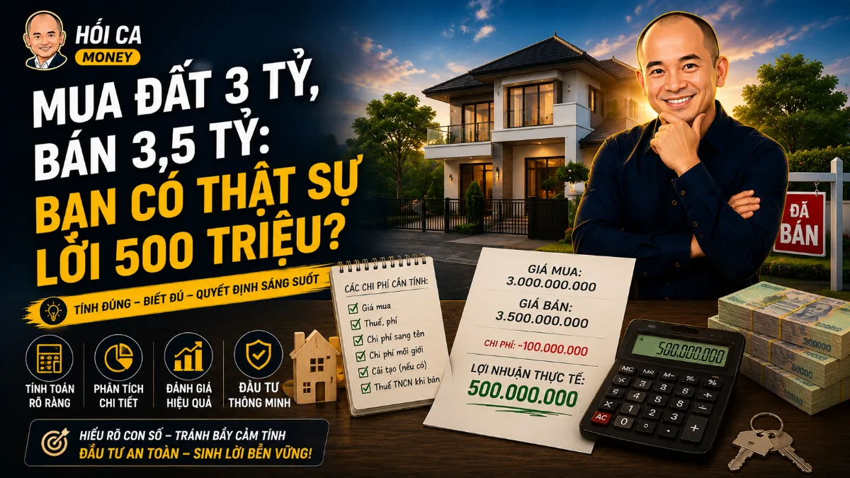 Mua đất 3 tỷ, bán 3,5 tỷ: Bạn có thật sự lời 500 triệu?